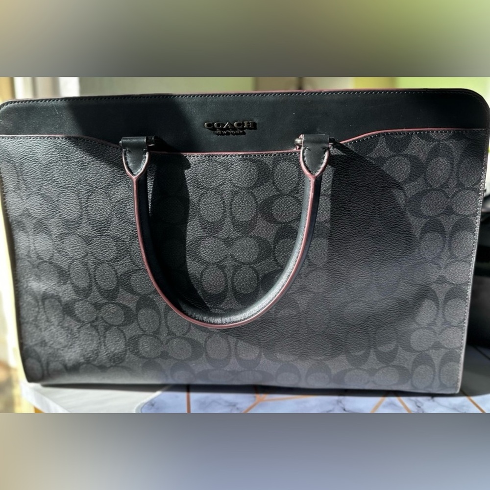 Coach Black Signature laptop bag